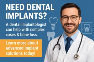 A dental implantologist carefully reviewing a 3D scan of a patient's jaw, highlighting areas of bone loss and potential implant placement sites. Focus on the expert's attention to detail and the advanced technology used in the process. No text on the image.
